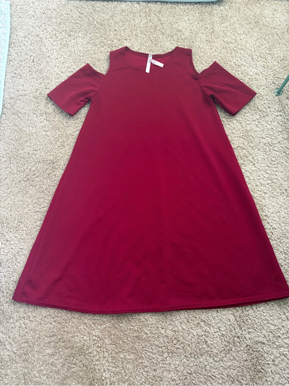 Blue Vanilla Juniors’ Cold-Shoulder A-Line Dress